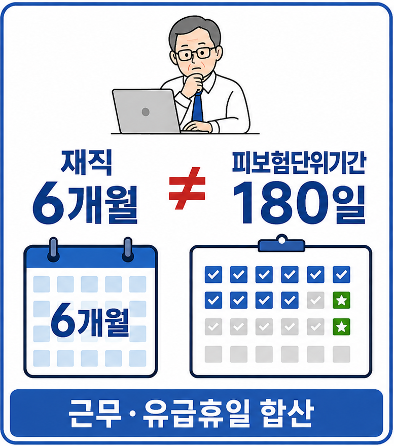 실업급여 수급자격 피보험단위기간 180일과 퇴사 사유 확인