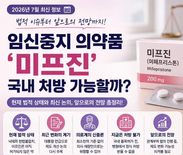 임신중지 의약품 미프진 국내 처방관련 법적 상황