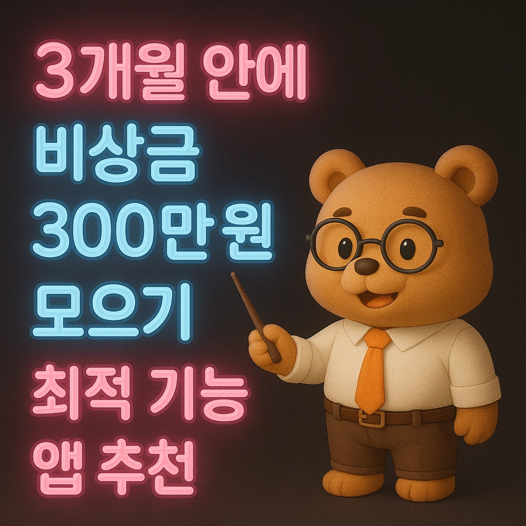 3개월 안에 비상금 300만 원 모으기 최적 기능 앱 추천