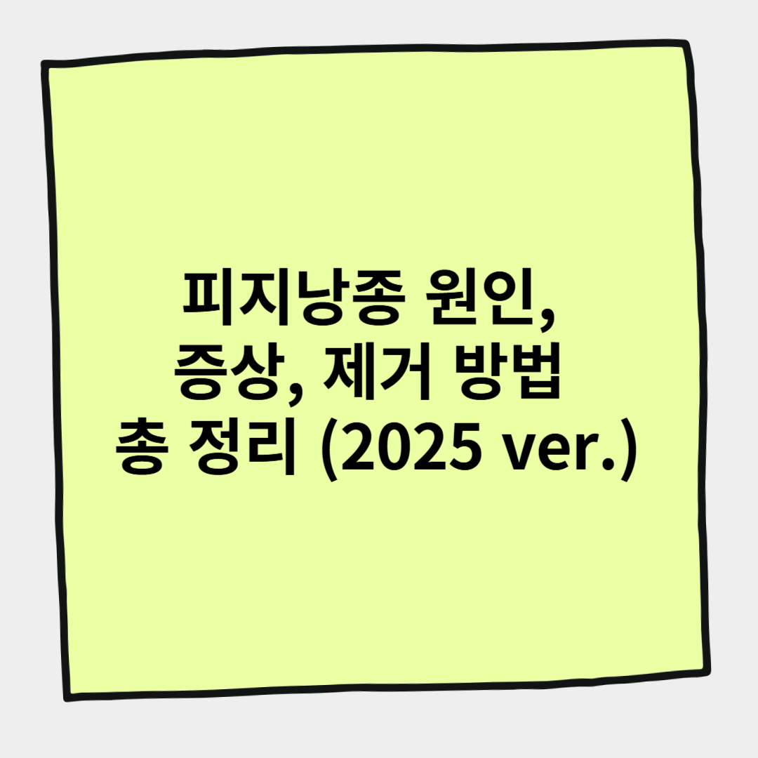 피지낭종 원인, 증상, 제거 방법 총 정리 (2025 ver.)