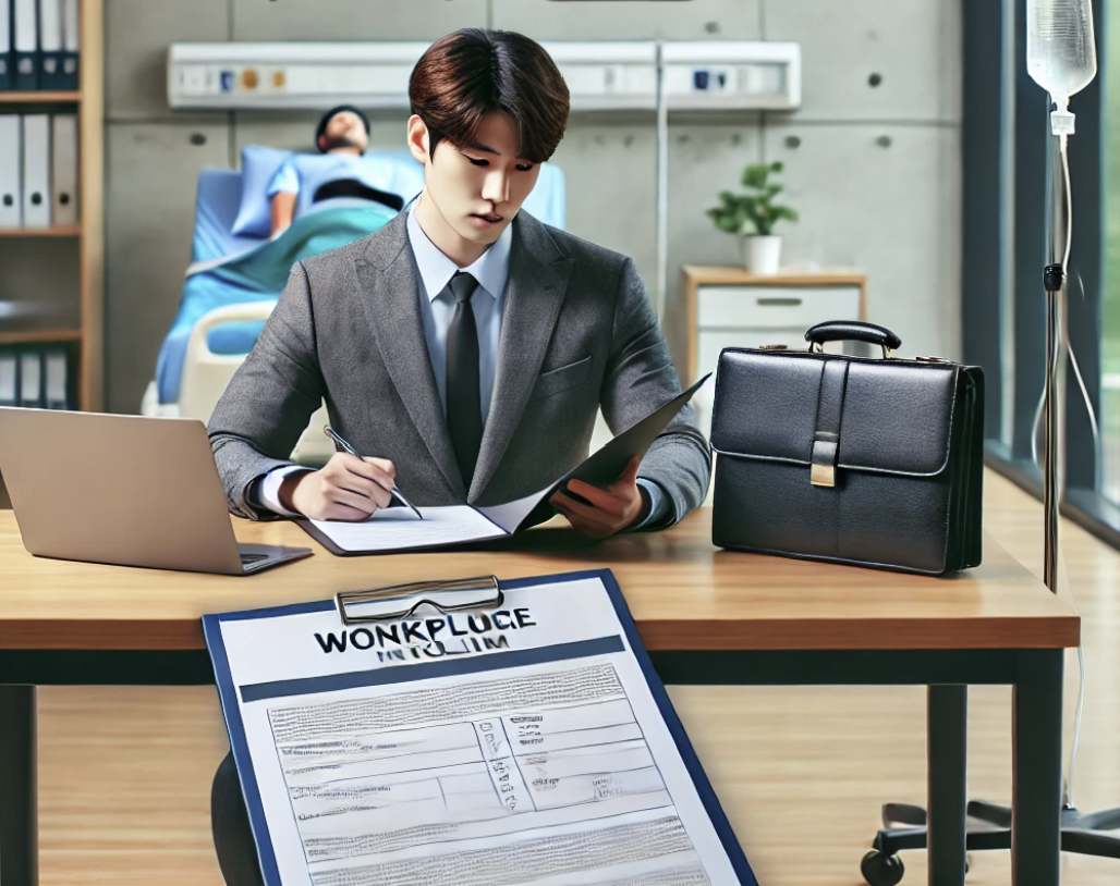 병원에서 산재신청을 하는 직원