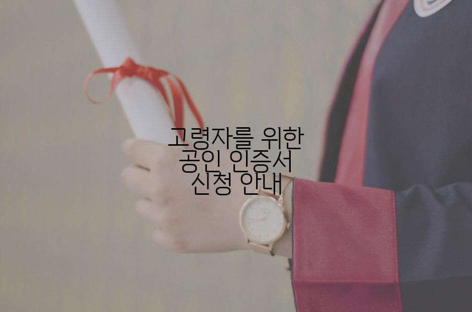 고령자를 위한 공인 인증서 신청 안내