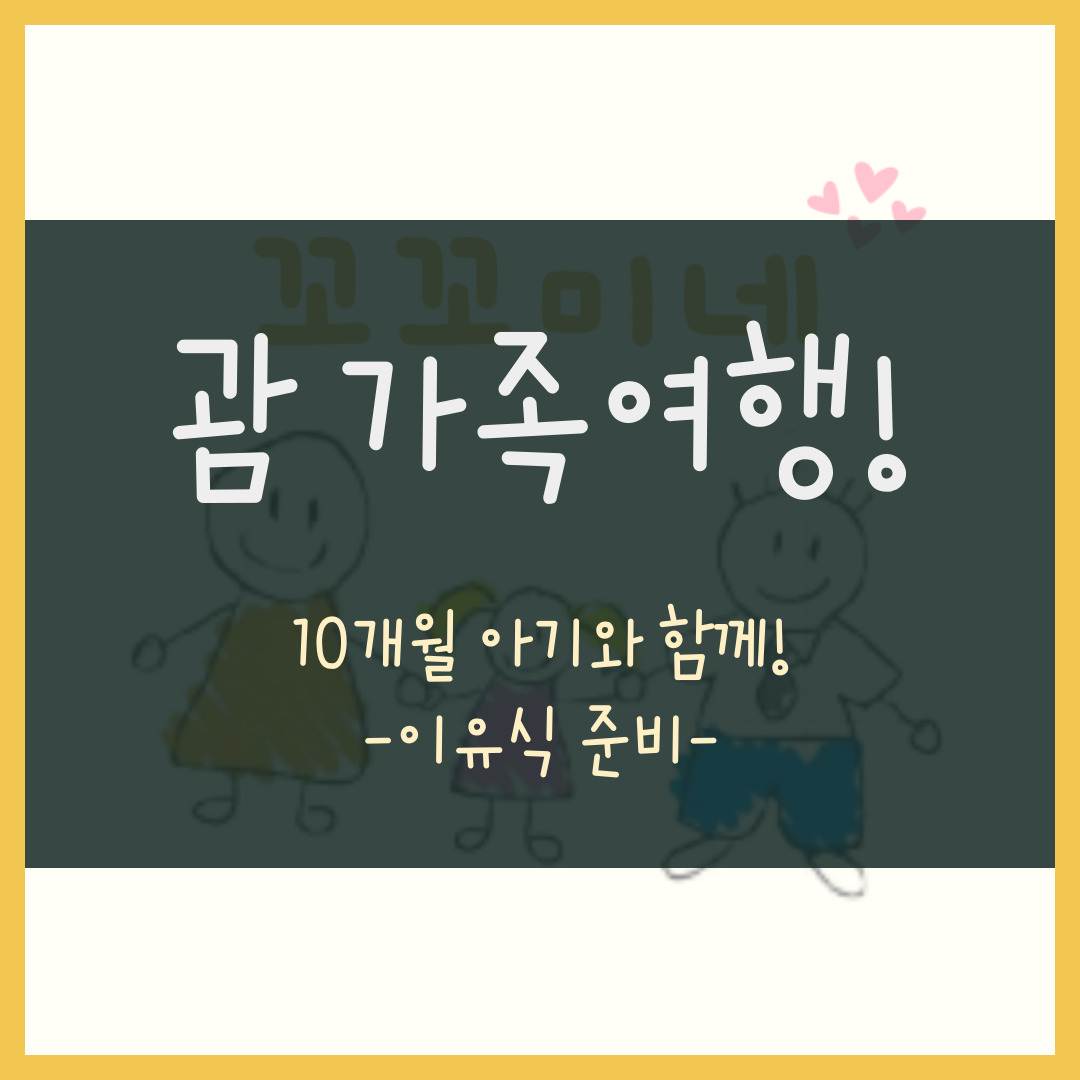 괌 가족여행 10개월 아기와 함께! 이유식 준비