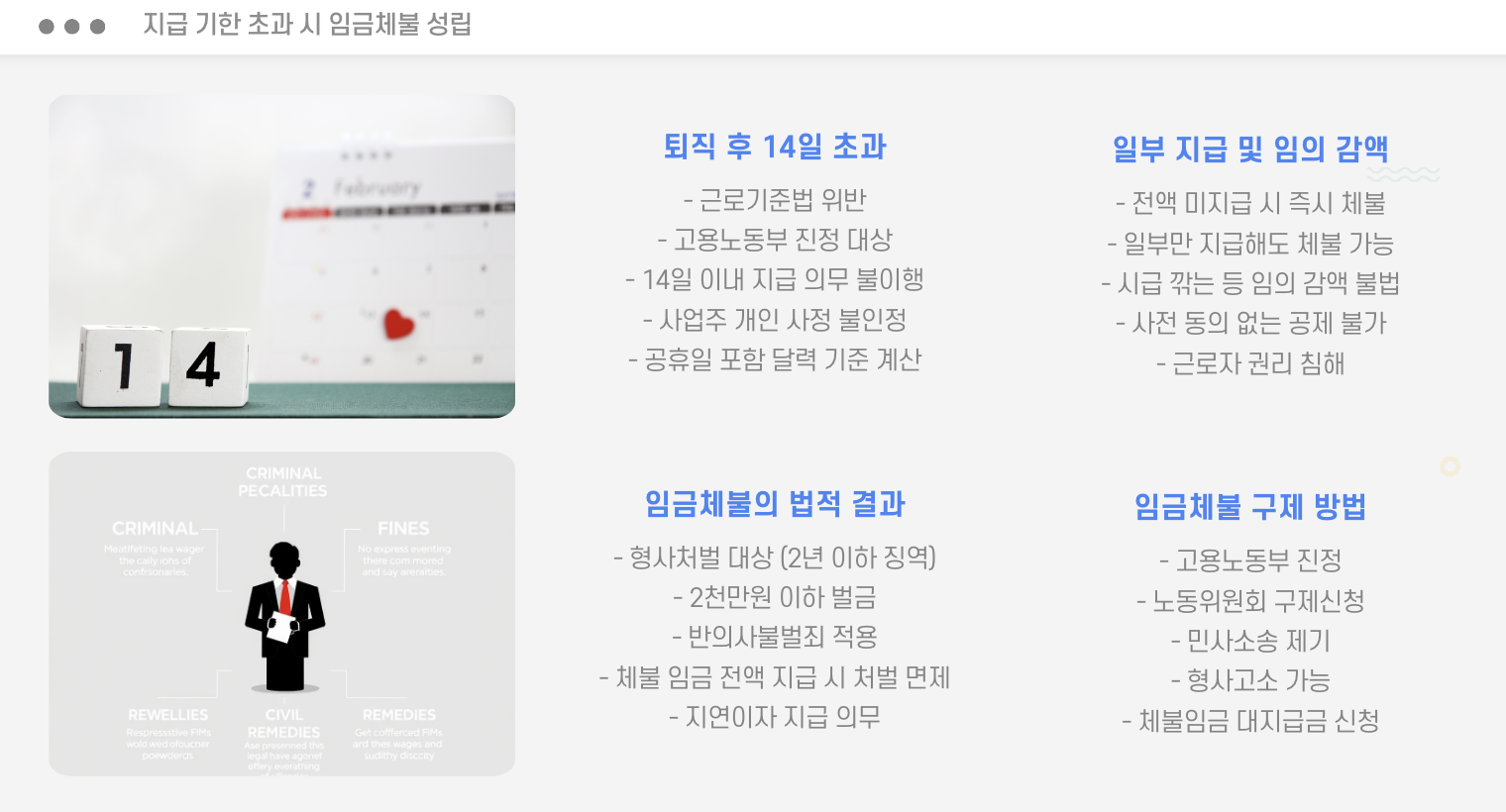 지급 기한 초과 시 임금체불 성립