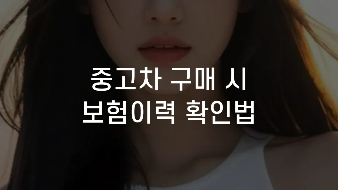 중고차 구매 시 보험이력 확인법