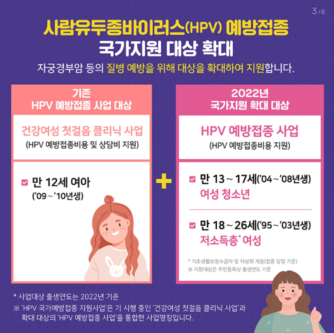 자궁경부암(hpv) 무료 예방접종