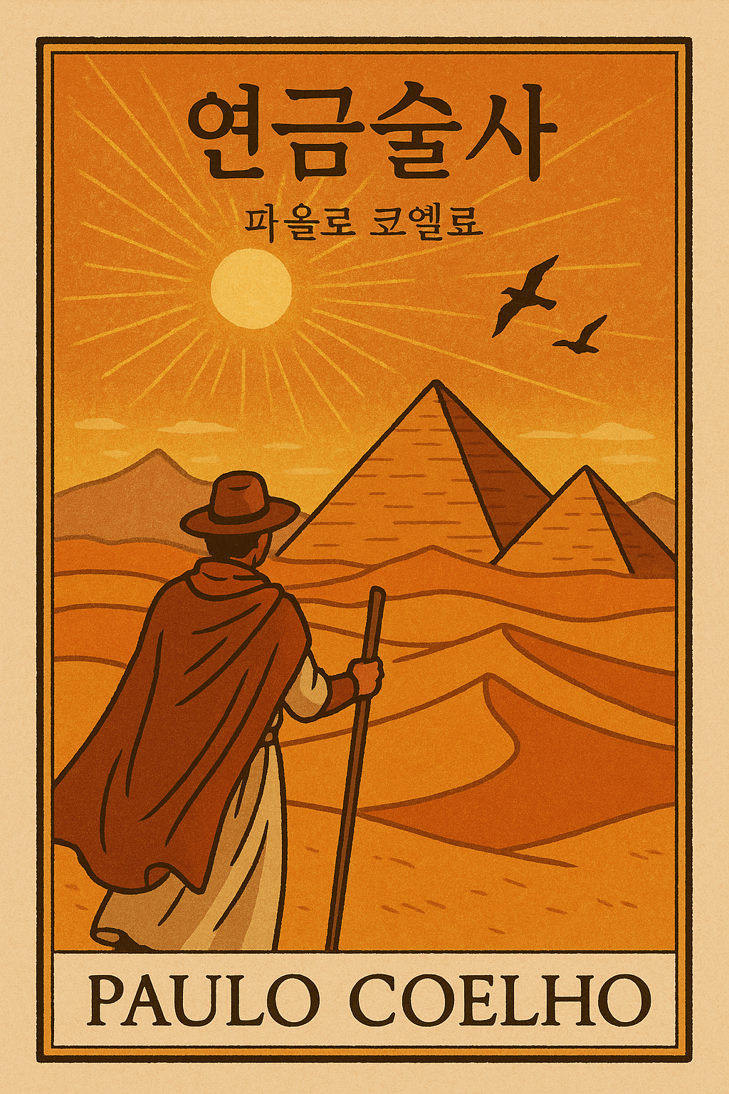 연금술사 파올로코엘료문구와 피라이드 이미지