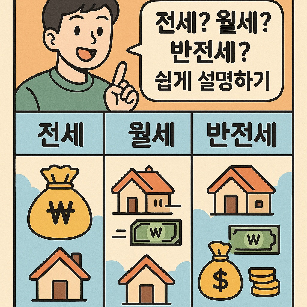 전세, 월세, 반전세의 차이점 쉽게 설명하기