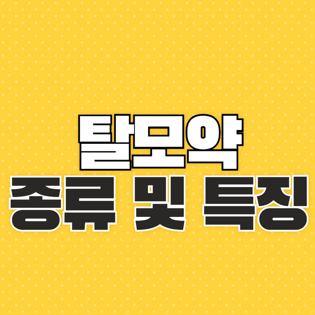 탈모약 종류 및 특징 안내