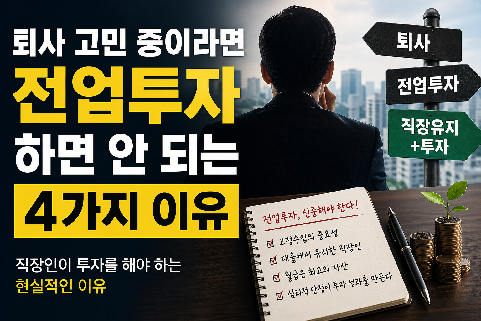 퇴사 고민 중이라면? 전업투자 절대 하면 안 되는 4가지 이유