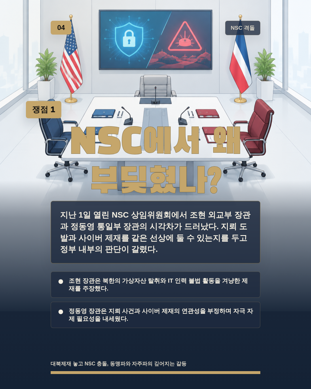 NSC에서 왜 부딪혔나?