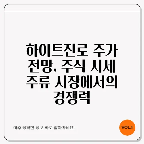 하이트진로 주가 전망, 주식 시세 주류 시장에서의 경쟁력