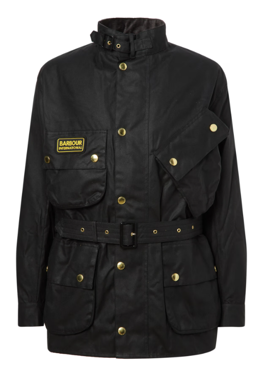 바버 검은색 왁스 자켓 사진