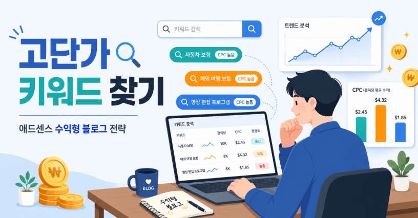 애드센스 고단가 키워드 찾는 방법, 수익형 블로그 키워드 분석부터 글 작성까지 총정리