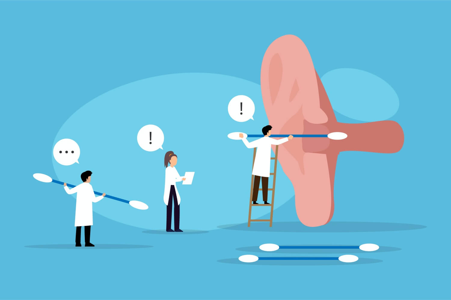 면봉으로-귀지제거-하는-모습