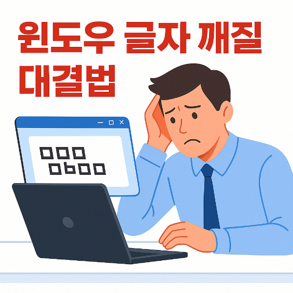 윈도우 글자 깨질 때 썸네일 이미지입니다.