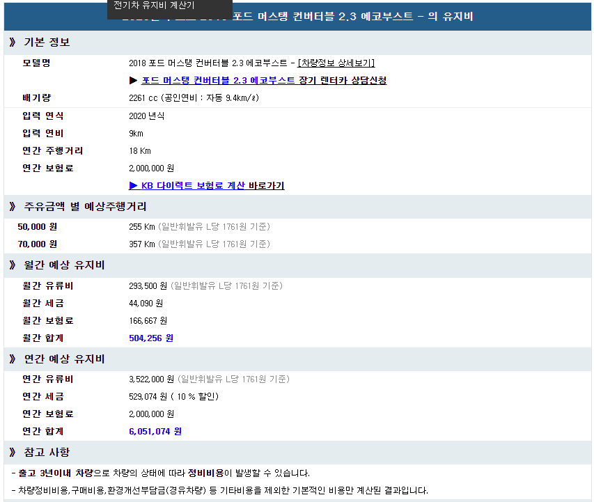 포드-머스탱-유지비