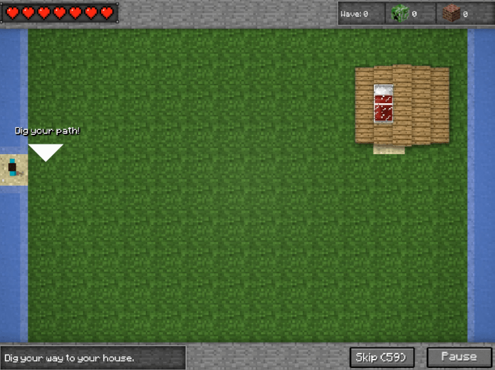 마인크래프트-타워-디펜스-플래시게임-시작-화면