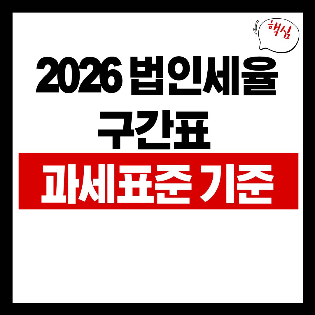 2026년 법인세율(9%~24%) 구간표 및 손금불산입 핵심 규정