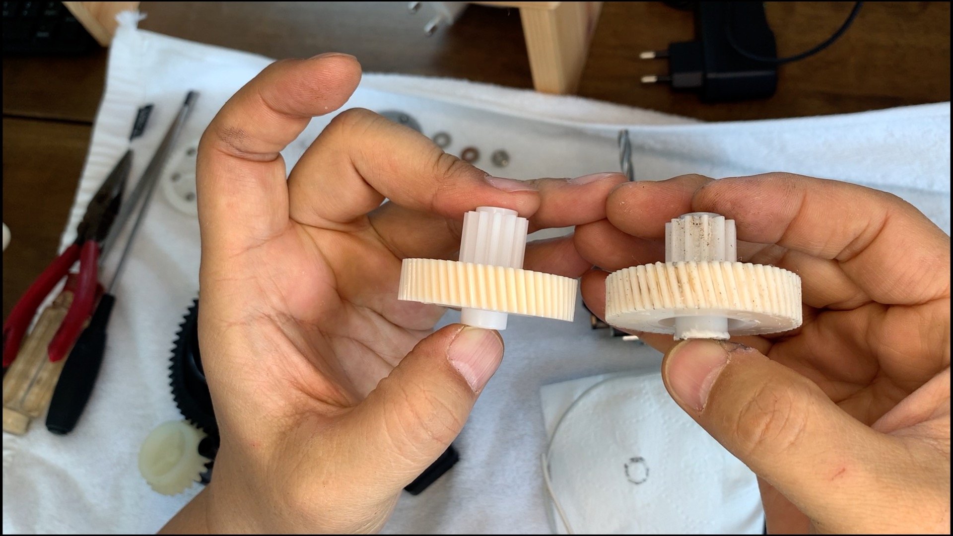 메인기어 교체전 비교