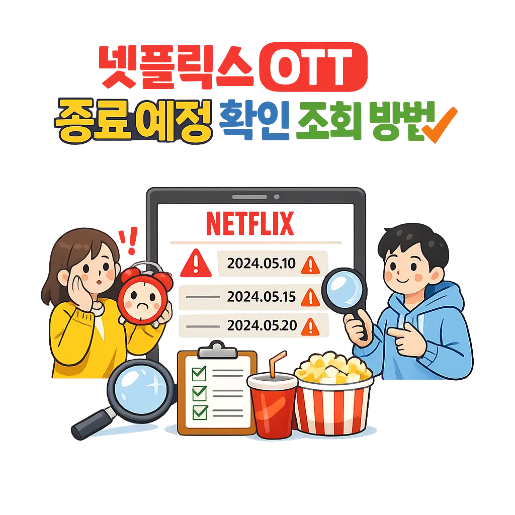 넷플릭스 티빙 웨이브 쿠팡플레이 왓챠 OTT 종료 예정 확인 조회 방법