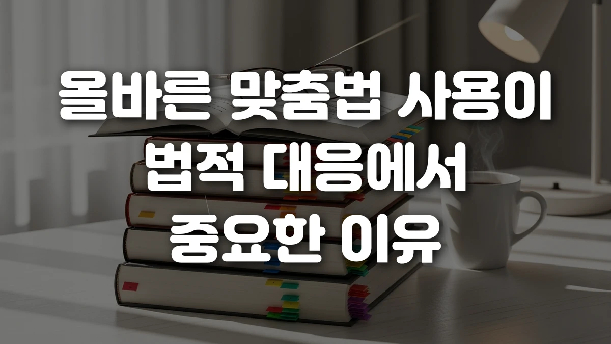 올바른 맞춤법 사용이 법적 대응에서 중요한 이유