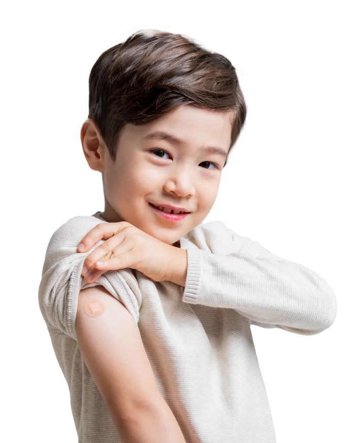 독감 백신 맞은 사진