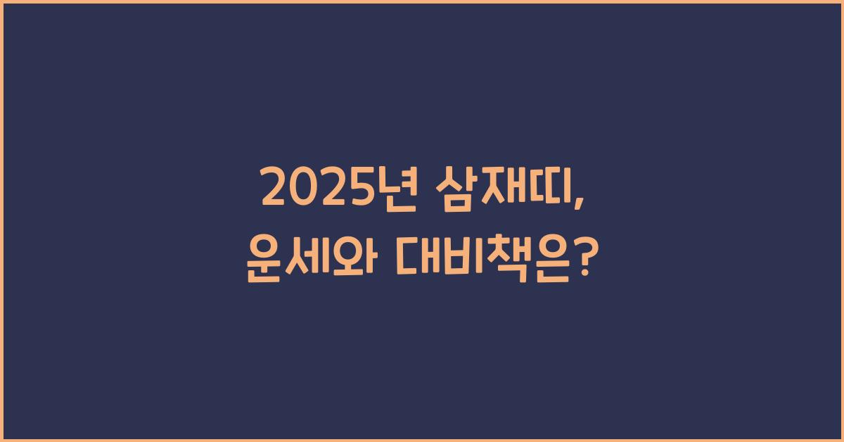 2025년 삼재띠