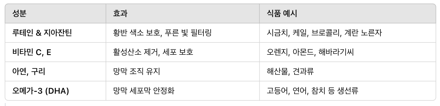 항산화 영양소 섭취눈 건강을 지키는 대표적인 성분:
