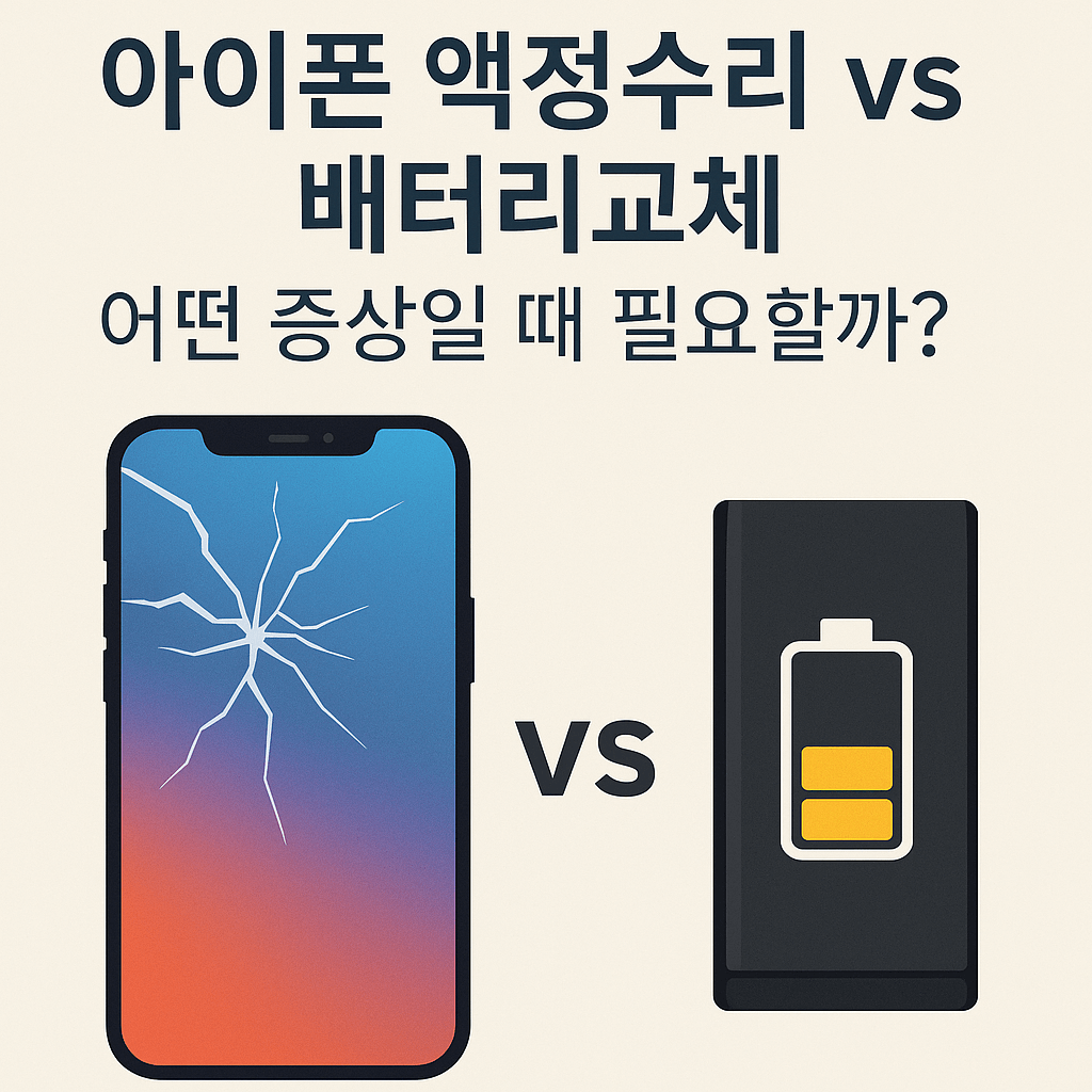 아이폰 액정수리 vs 배터리교체, 증상별 교체 필요 기준과 비용 총정리 (2025년 최신 안내)