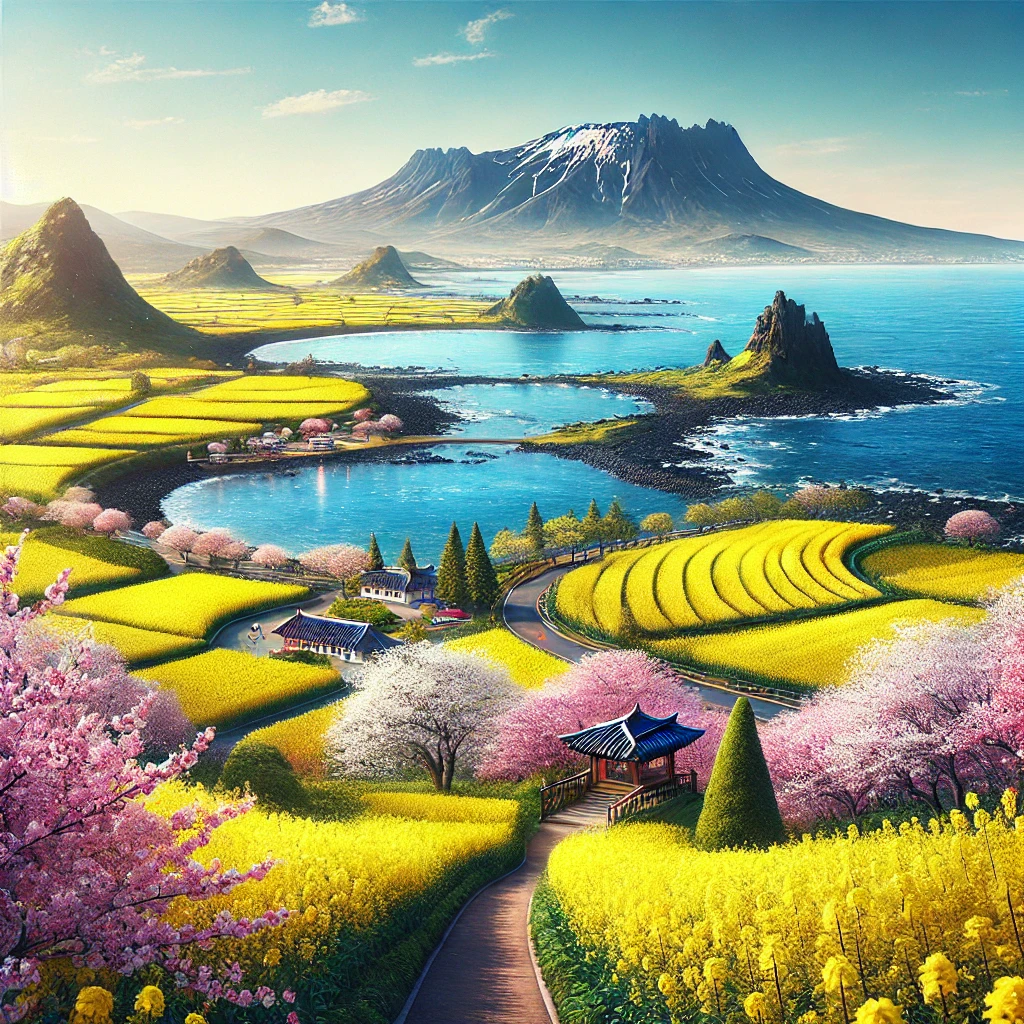 제주도의 봄을 대표하는 자연 명소들의 풍경