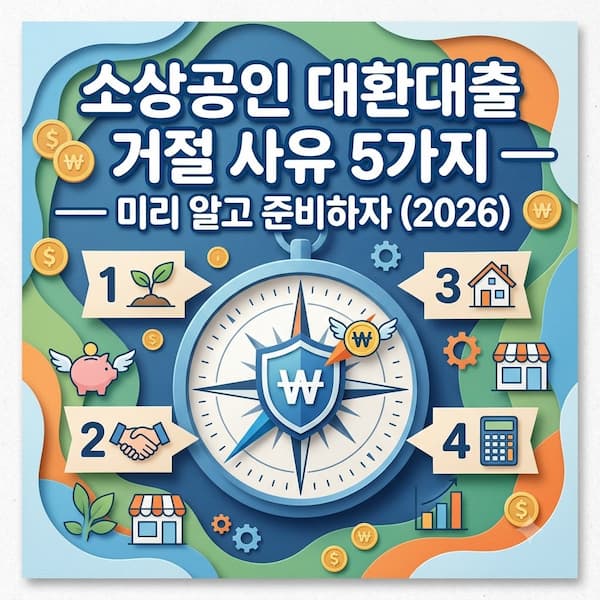 소상공인 대환대출 거절 사유 5가지 2026 연체 카드론 신용점수 제외업종