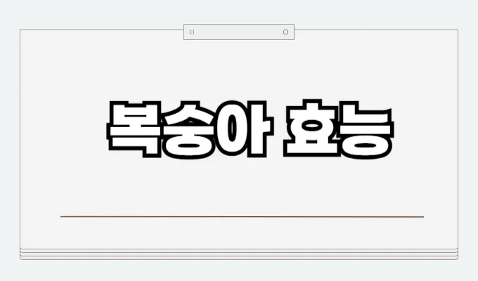 복숭아 효능