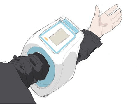 오른팔-혈압-재는-모습