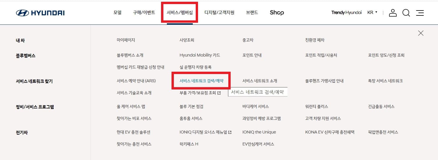 현대자동차 서비스센터 블루핸즈