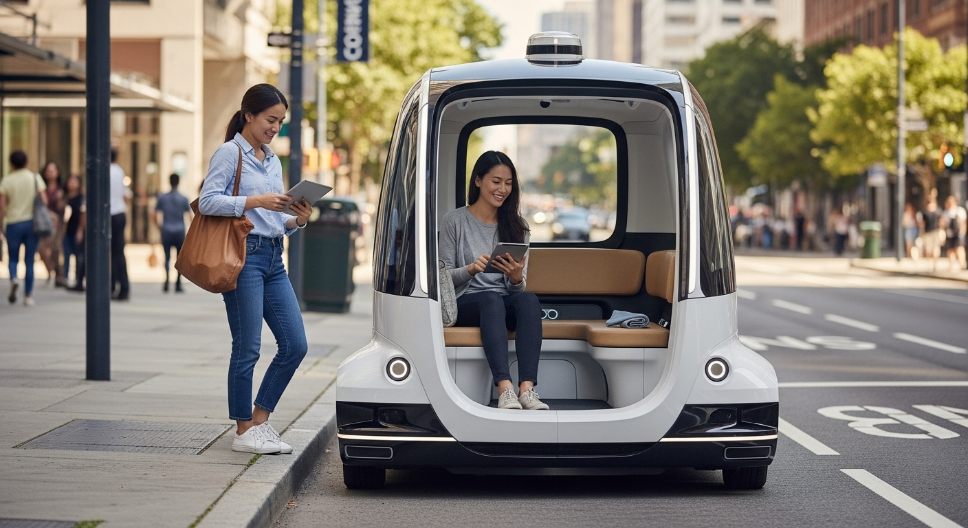 ๋์ฌ์์ ์น๊ฐ์ ํ์ฐ๋ ์์จ์ฃผํ ๋ก๋ดํ์. ์ด์ ์ ์์ด ์น๊ฐ์ด ํธ์ํ๊ฒ ํ์นํ๋ ๋ฏธ๋ ์ด๋ ์๋น์ค์ ๋ชจ์ต.