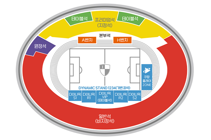 부산아이파크 부산아시아드주경기장 좌석 배치도