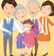 노년기 가족 돌봄을 주제로 한 치매 인식 일러스트