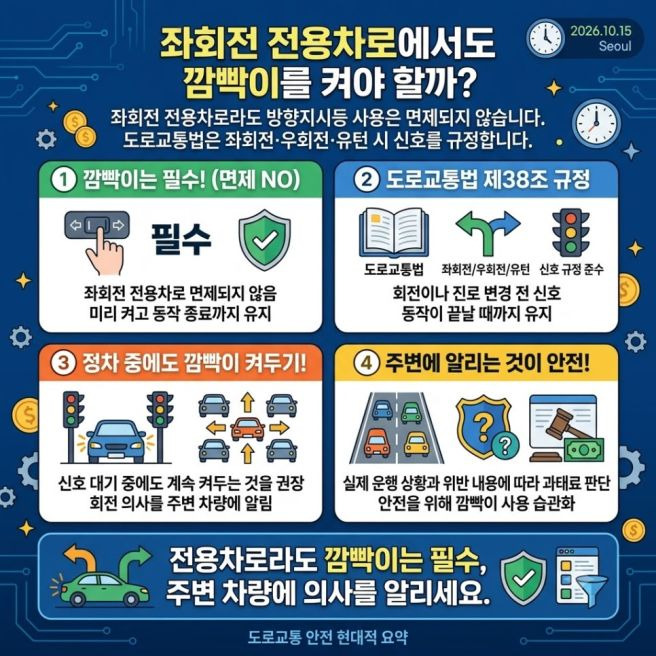 좌회전 깜빡이 방향지시등 범칙금