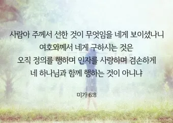 미가 6장 8절 묵상 - 사람아 주께서 선한 것이 무엇임을 네게 보이셨나니_17