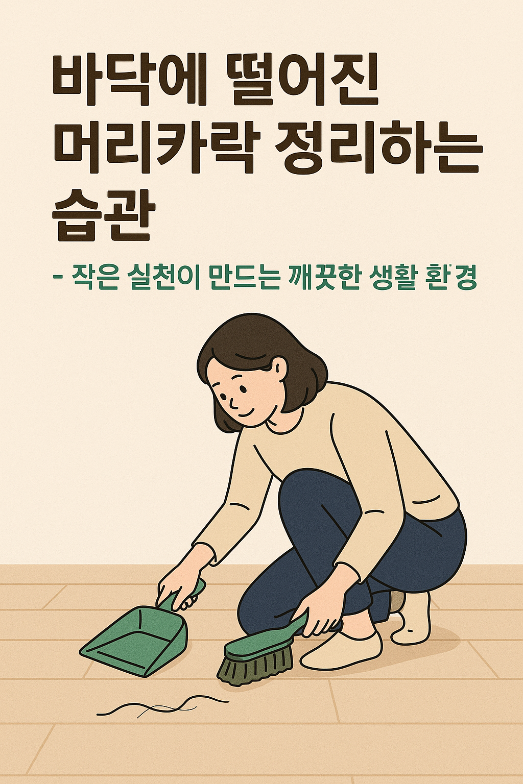 바닥에 떨어진 머리카락 정리하는 습관 – 작은 실천이 만드는 깨끗한 생활 환경