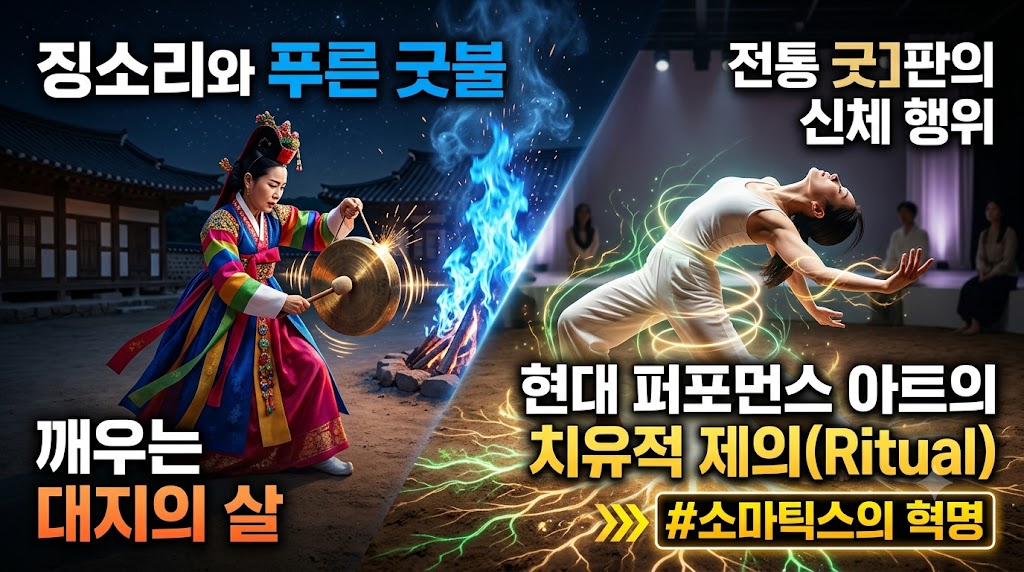 징소리와 푸른 굿불이 깨우는 대지의 살: 전통 굿판의 신체 행위를 현대 퍼포먼스 아트의 치유적 제의(Ritual)로 부활시키는 소마틱스의 혁명