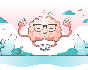 마음이 편안할 때 뇌 변화 보여주는 일러스트