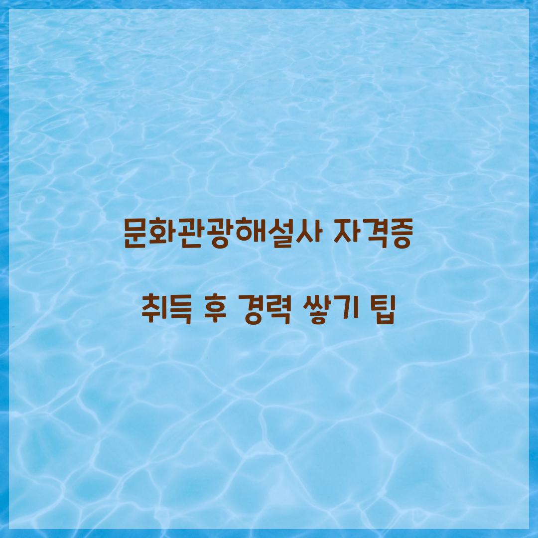 문화관광해설사 자격증