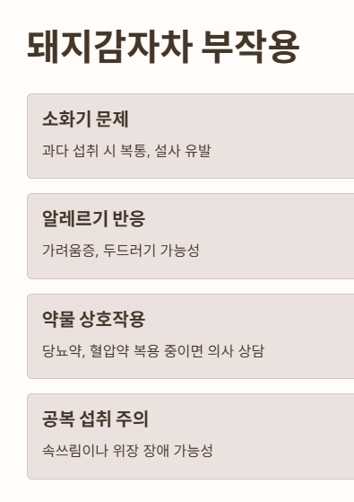 돼지감자차 부작용