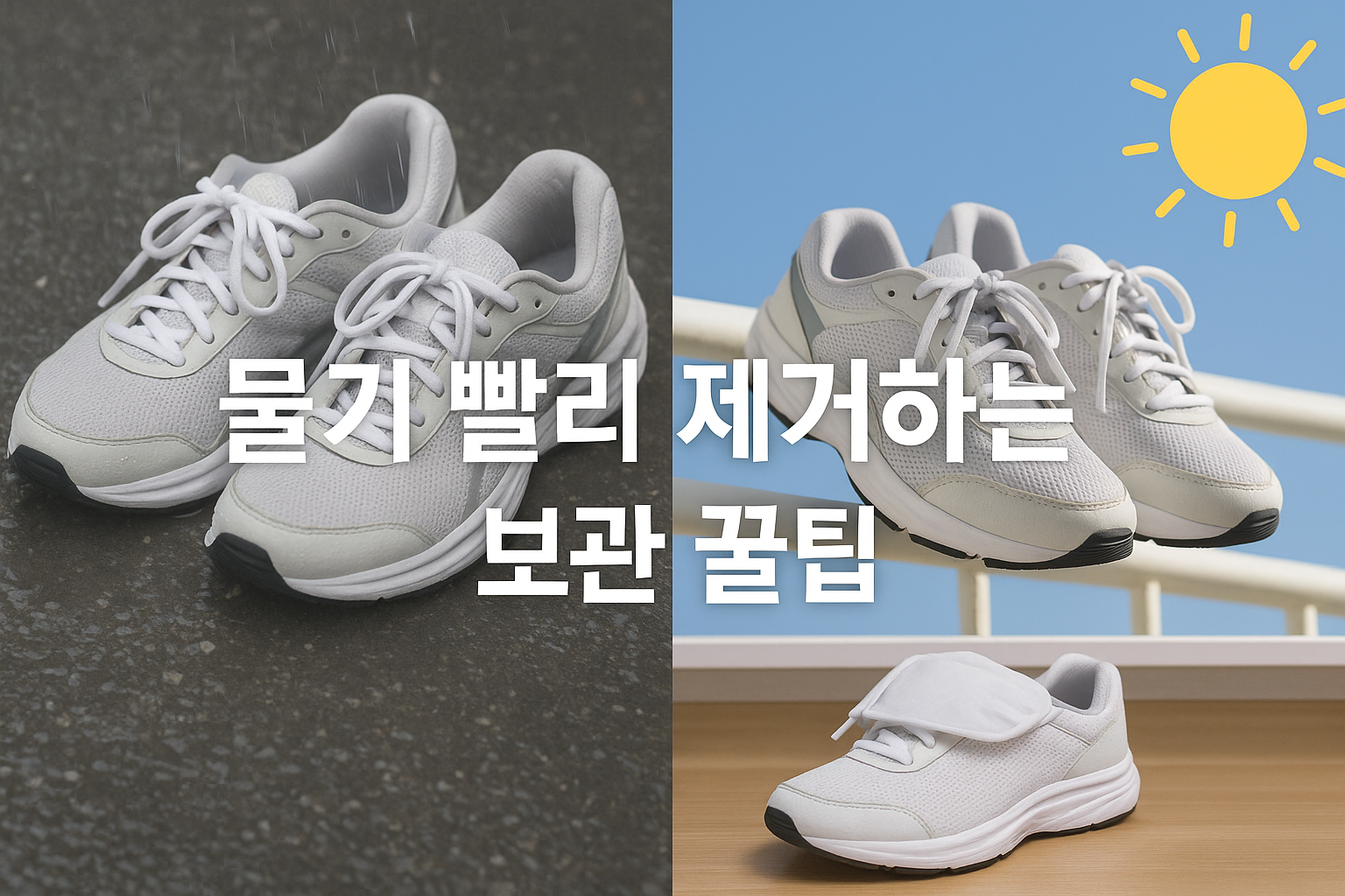 젖은 신발, 1시간 만에 뽀송하게! 👟 물기 빨리 제거하는 꿀팁