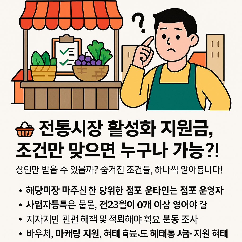 전통시장 활성화 지원금, 조건만 맞으면 누구나 가능?!
