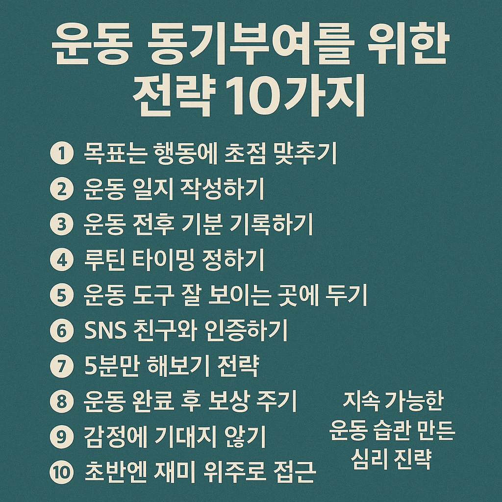운동 동기부여를 위한 실전 전략 10가지