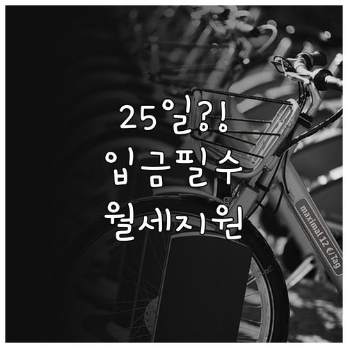 수원 청년월세지원 매월 25일 입금 ..