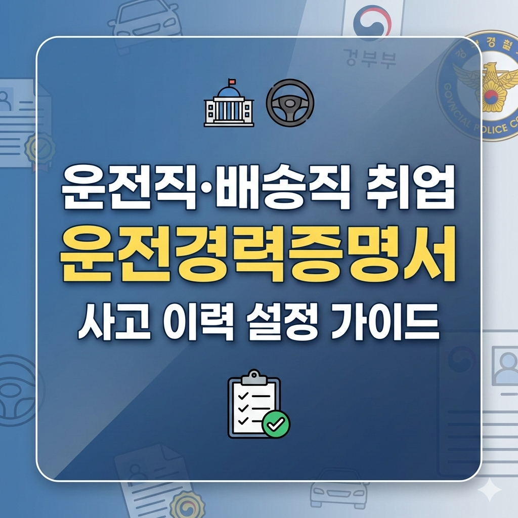 운전직 공무원 배송직 취업 필수 서류 운전경력증명서 사고 이력 설정 완벽 가이드